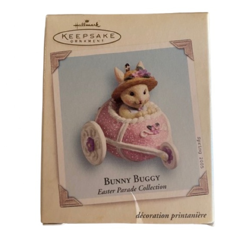 Vintage Hallmark 2005 Bunny Buggy Easter Parade Ornament QEO8232 Whinsical NIB